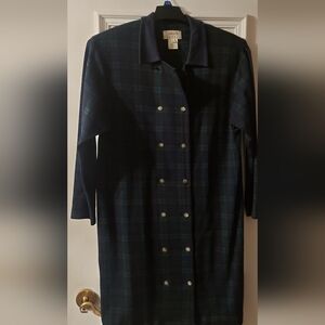 Talbots Timeless Plaid Dress | Double-Breasted | Stretch Cotton | Size L